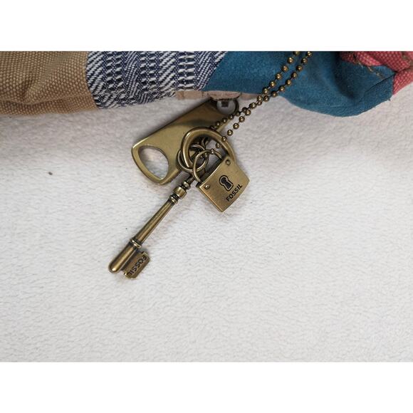 Fossil Multicolor Patchwork Suede‎ Canvas Crossbody Bag - Picture 5 of 10